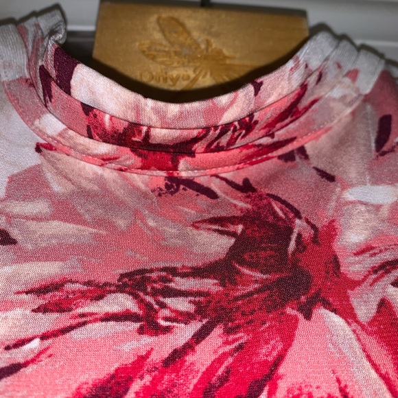 White House Black Market Floral Sleeveless Top - Black, Pink, White - Picture 3 of 6